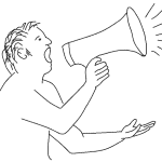 Autism dad shouting into a megaphone